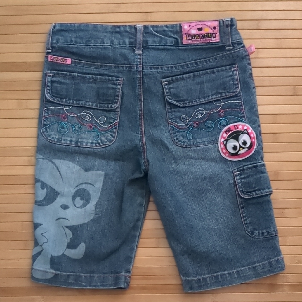 Vintage Girls MiskitsDenim Jean Cartoon Long Jean Shorts by Han L Lee, Size 12 - Picture 5 of 8